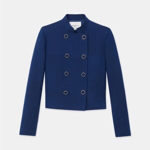 NWOT Lafayette 148 New York Double Face Wool Double Breasted Crop Blazer Large
